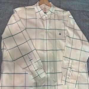 Brooks Brothers - Madison Fit - XXL - White with Blue Windowpane Pattern